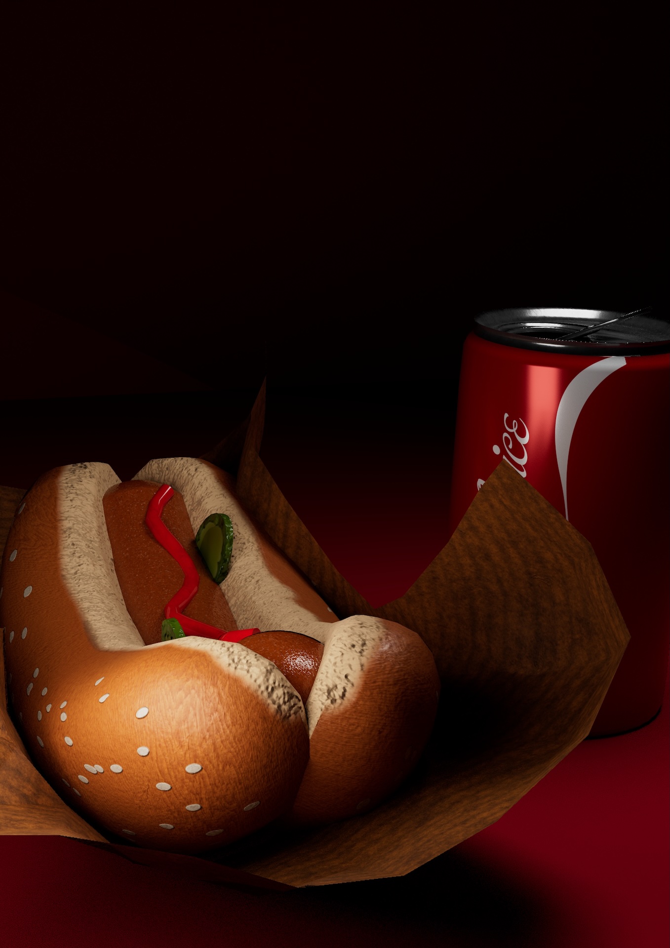 3Dグラフィック「ホットドッグ」